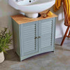 VonHaus Under Basin Sink Bathroom Cabinet Grey Storage Unit Cupboard w/ Shelves
