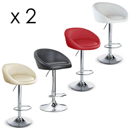 2X FAUX LEATHER BAR STOOL STOOLS BREAKFAST SWIVEL PU BARSTOOLS KITCHEN UK T313