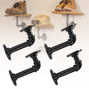 2/4/6 Pipe Shelf Brackets Industrial Iron Rustic Wall Floating Shelves Supports