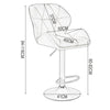 1x Breakfast BarStools BarChairs for Kitchen Bar Stools with Velvet Swivel Gas