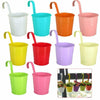 Metal Flower Pot Color Balcony Garden Wall Fence Hanging Plant Planter Tools