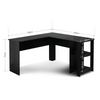 Mondeer Black Corner Table L-shaped Computer Desk Workstation Office Study