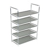 3, 4 & 5 Tier Extendable Metal Shoe Rack Space Saving Storage Organiser Shelf