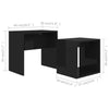 Coffee Table Set Chipboard Accent Side Nesting Tables High Gloss Black
