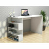 White Large Gaming Computer Desk With Bookshelf Study PC Writing Table Laptop