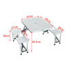 Portable Aluminum Table and Bench Sets 4 Seat Camping Dining Picnic w/Carrying