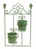 Rustic Green Metal Garden Wall Hanger Planter with 2 Pot