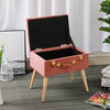 Soft Velvet Storage Ottoman Dressing Table Vanity Chair Living Room Trunk Stool