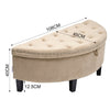 Velvet Padded Storage Ottoman Pouffe Stool Semi-Round Hallway Bed End Bench Seat