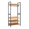 4 Tier Metal Hat and Coat Stand Hanging Clothes Rail Garment Storage Wood Shelf