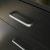 Chest of Drawers Black Bedroom Furniture 5 Drawer Silver Handles Metal Runners
