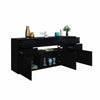 Modern LED Light Sideboard TV Cabinet Stand Unit High Gloss 3 Doors 5 Drawers