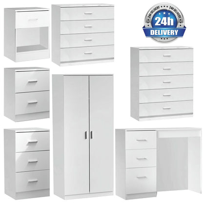 Wardrobe White Chest Of Drawers Dressing Bedside Table Cabinet Bedroom Furniture