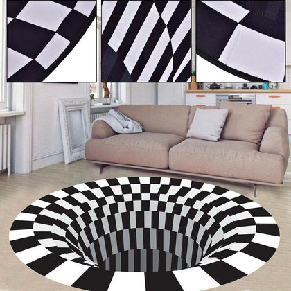 Round Rugs Anti-Slip RUG Carpet Mat 3D Stereo Illusion Living Room Floor Bedroom