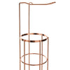 Rose Gold Free Standing Bathroom Toilet Roll Holder Stand Rack Holds Extra Rolls