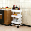 3 Tier Kitchen Trolley Cart Handle Slim Rolling Wheel Storage Basket Rack Salon