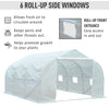 Walk-In Polytunnel Greenhouse w/ Roll Up Door Windows, 4.5x3x2 m White