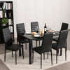 Set of 6 Dining Chairs Padded Seat High Back Dining Side Chairs PVC Leather