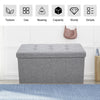 Folding Linen Folding Storage Ottoman Pouffe Seat Footstool Storage Box 2 Seater