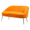 Modern 2 Seater Sofa Armchair Loveseat Scalloped Accent Couch Settee Metal Frame