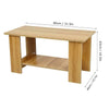 2 Tier Coffee Table Rectangle Wood Living Room Tea Tables with Storage Shelf