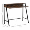 2-Tier Workstation Computer Laptop Desk Table with Storage Shelf Rustic Brown