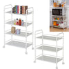 3/4 Shelf Large Beauty Salon Trolley Cart Spa Storage Dentist Wax Treatments