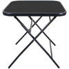 70cm Square Folding Glass Table Outdoor Garden Patio Furniture Black Metal Frame