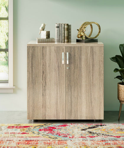 Dudley Office Small Lockable Storage Cupboard | Wooden Filing Cabinet Organiser