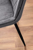 2x Pesaro Black Leg Modern Velvet Dining Chairs - Returned