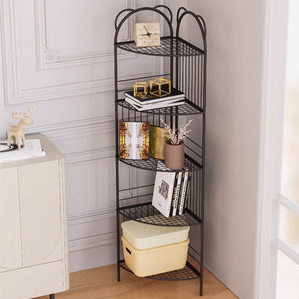 Free Standing Corner Storage Shelf Rack Metal Kitchen Bathroom Organizer Stand