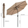 Garden Parasol 2.7m Patio Umbrella Market Table Umbrella w/ Tilt & Crank Handle