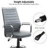 Executive Office Chair Swivel Ribbed High Back Leather Chair Computer Desk Chair