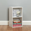 2 Tier Wooden White Cube Bookcase Storage Unit Shelving/Shelves Bedside Table