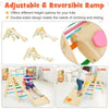 3-in-1 Triangle Climbing Set Wooden Toddler Climber with Reversible Ramp Arch