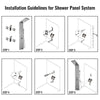 Shower Panel Column Tower w/ Body Jets Waterfall Bathroom Thermostatic Manual
