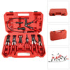 9PC Hose Clamp Clip Plier Set Swivel Jaw Flat Angled Band Automotive Tool Kit