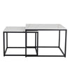 Nest of Table Durable Sturdy White Marble Coffee Side End Table Square Furniture