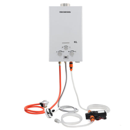 8L Tankless Gas Hot Water Heaters LPG Propane Instant Boiler Camping Van Shower