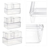 5PCS/PACK Fridge Storage Box with Lid Handle Clear Food Container Plastic Boxes