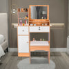Modern Dressing Table Bedroom Vanity Table Makeup Desk W/ Mirror & 2 Drawers UK