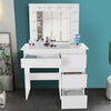 Modern Dressing Table Makeup Desk with LED Light Mirror 4 Drawers Stool Bedroom
