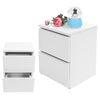 Bedside Table with 2 Drawers Modern Night Stand Photo Frame Display Table Home