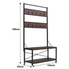 Industrial Hat Coat Stand Clothes Hanging Rack With 2 Tier Shoe Storage Bench