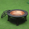 Outdoor XL Steel Firepit Backyard Garden Heater Stove Wood Burning BBQ Fire Pit