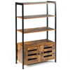 Storage Cabinet Wooden Floor Kitchen Cupboard Open Shelves Freestanding