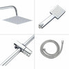 Adjustable Chrome Shower Slider Riser Rail Bar Kit Set Twin Head & Hose Holder