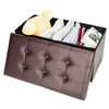 Double Large 2 Seater Ottoman Storage Box Faux Leather Folding Seat Footstool