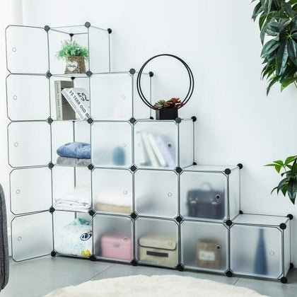 DIY 16 Storage Cube Closet Wardrobe Modular Organizer Cupboard Furniture Plastic