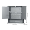 Wall Mounted Mirror Cabinet Storage Wooden Shelf Bathroom Cupboard Shelf Gray UK